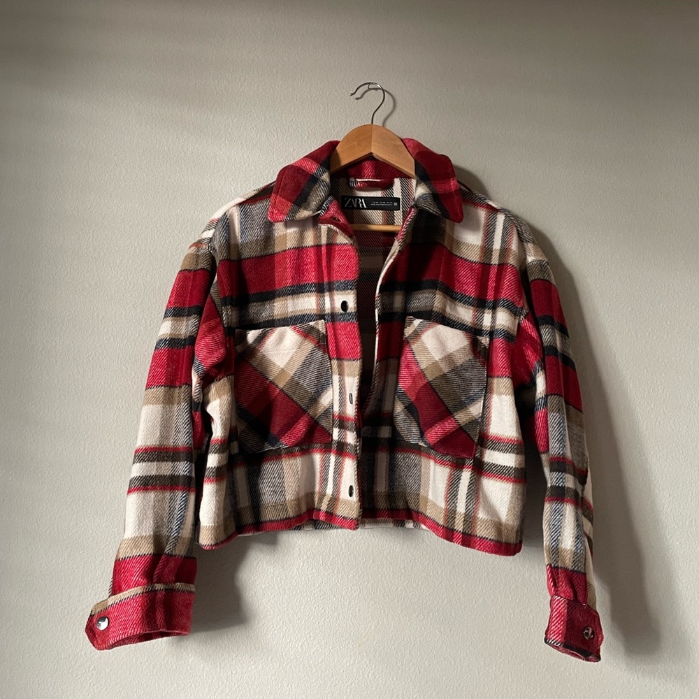 Zara Cropped Shirt Jacket